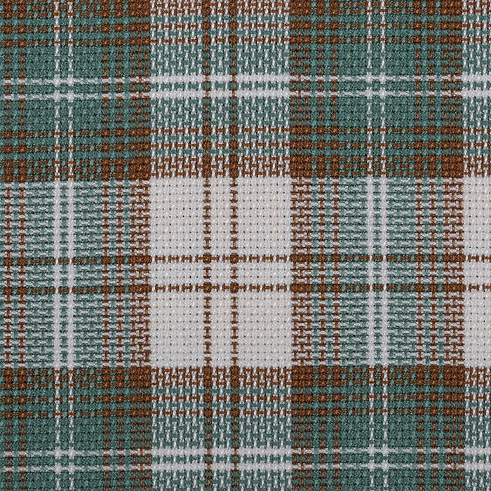 teal and rust plaid wool blend for custom womenswear clothing and accessories