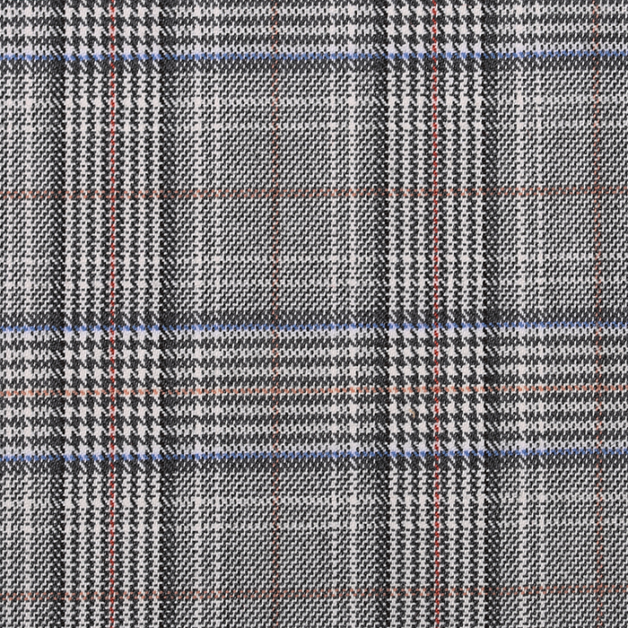 dove grey and rust plaid midweight wool blend for custom womenswear clothing and accessories