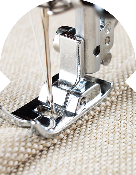 No Overproduction sewing machine foot and needle sewing thick wool fabric