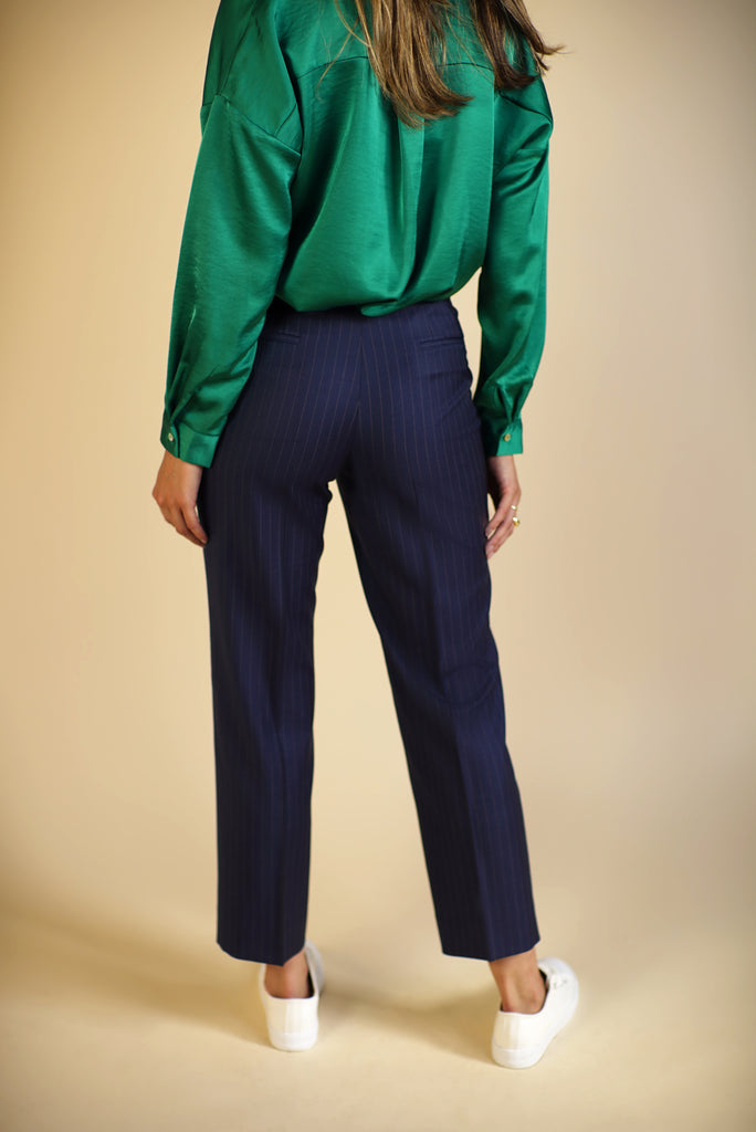 custom straight leg womens casual pant with welt pockets